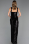 Abendkleid Lang Schwarz ABU6662
