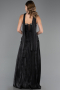 Abendkleid Lang Chiffon Schwarz ABU6681