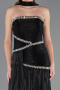 Abendkleid Lang Chiffon Schwarz ABU6681