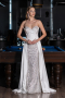 Standesamtkleid Lang Satin Weiß ABU6193