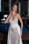 Standesamtkleid Lang Satin Weiß ABU6193