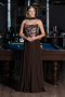 Abendkleid Lang Chiffon Braun ABU6665
