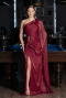 Abendkleid Lang Chiffon Weinrot ABU6675