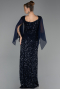 Abendkleid in Übergröße Lang Marineblau ABU6687