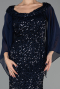 Abendkleid in Übergröße Lang Marineblau ABU6687