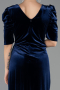 Plus Size Samt Abendkleider Midi Samt Marineblau ABK2706