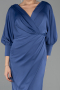 Einladungskleid In Übergröße Midi Satin Indigo ABK2709