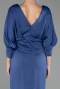 Einladungskleid In Übergröße Midi Satin Indigo ABK2709