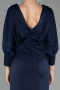 Einladungskleid In Übergröße Midi Satin Marineblau ABK2709