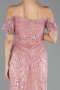 Partykleid Midi Perlenbesetzt Puder ABK2705