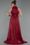 Abendkleid in Übergröße Lang Chiffon Weinrot ABU6699