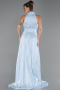 Abschlusskleid Lang Chiffon Eisblau ABU6706
