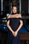 Abendkleid Lang Chiffon Marineblau ABU6390