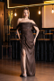 Abendkleid Lang Chiffon Braun ABU6692