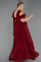 Abendkleid in Übergröße Lang Chiffon Weinrot ABU6684
