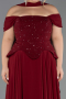 Abendkleid in Übergröße Lang Chiffon Weinrot ABU6684