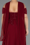 Abendkleid in Übergröße Lang Chiffon Weinrot ABU6684