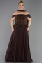 Abendkleid in Übergröße Lang Chiffon Braun ABU6684