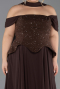 Abendkleid in Übergröße Lang Chiffon Braun ABU6684