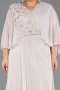 Abendkleid in Übergröße Lang Chiffon Beige ABU6725