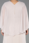 Abendkleid in Übergröße Lang Chiffon Beige ABU6725