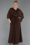 Abendkleid in Übergröße Lang Chiffon Braun ABU6725