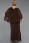Abendkleid in Übergröße Lang Chiffon Braun ABU6725