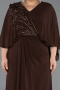 Abendkleid in Übergröße Lang Chiffon Braun ABU6725