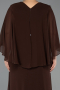 Abendkleid in Übergröße Lang Chiffon Braun ABU6725