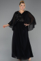 Abendkleid in Übergröße Lang Chiffon Schwarz ABU6725