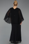 Abendkleid in Übergröße Lang Chiffon Schwarz ABU6725