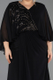 Abendkleid in Übergröße Lang Chiffon Schwarz ABU6725