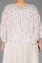 Abendgarderobe in Großen Größen Lang Chiffon Beige ABU6726