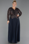 Abendkleid in Übergröße Lang Chiffon Anthrazit ABU6727