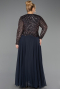 Abendkleid in Übergröße Lang Chiffon Anthrazit ABU6727