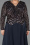 Abendkleid in Übergröße Lang Chiffon Anthrazit ABU6727