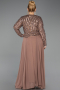 Abendkleid in Übergröße Lang Chiffon Kupfer ABU6727