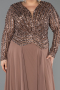 Abendkleid in Übergröße Lang Chiffon Kupfer ABU6727