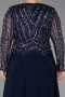 Abendkleid in Übergröße Lang Chiffon Marineblau ABU6727