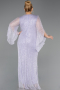 Abendkleid in Übergröße Lang File Lila ABU6728
