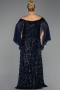 Abendkleid in Übergröße Lang Marineblau ABU6687