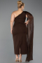 Einladungskleid In Übergröße Midi Chiffon Braun ABK2713
