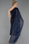Einladungskleid In Übergröße Midi Chiffon Marineblau ABK2713