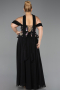 Abendkleid in Übergröße Lang Chiffon Schwarz ABU6615