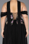 Abendkleid in Übergröße Lang Chiffon Schwarz ABU6615