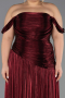Abendkleid in Übergröße Lang Chiffon Weinrot ABU6685