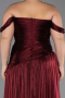 Abendkleid in Übergröße Lang Chiffon Weinrot ABU6685