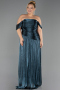 Abendkleid in Übergröße Lang Chiffon Petrolgrün ABU6685