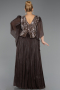 Abendkleid in Übergröße Lang Chiffon Braun ABU6619