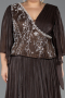 Abendkleid in Übergröße Lang Chiffon Braun ABU6619